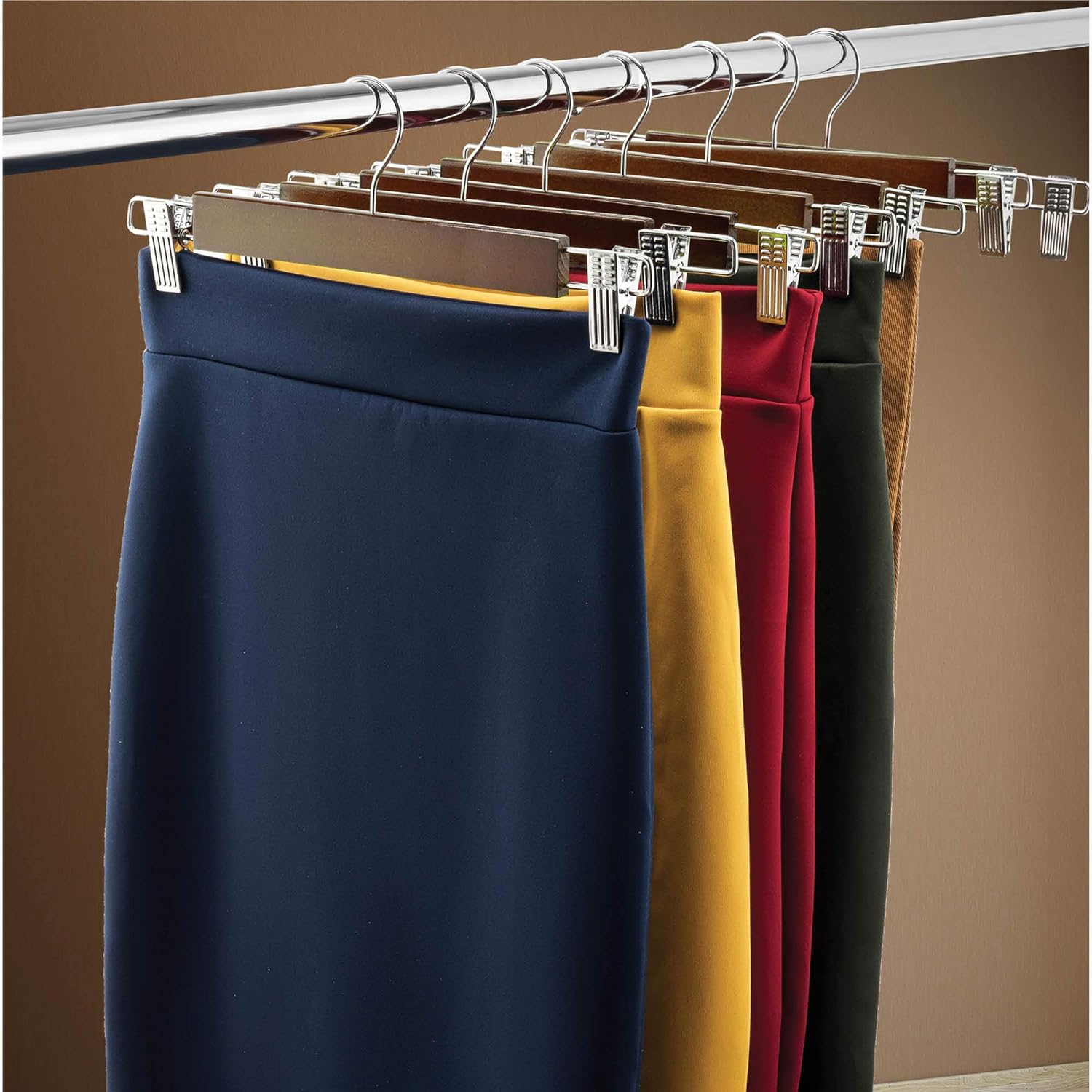 Wooden Pants Hanger Color Bronze 10-Pack - Al Ghani Stores